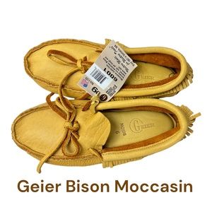 SOLD! Geier Handmade Low Top Soft Bison Moccasins-Adult Size 9 (US Mens:  8.5-9)